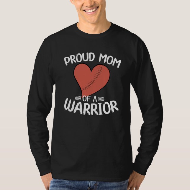 Proud Mom of a Heart Warrior CHD Surgery CHD Aware T-Shirt (Vorderseite)