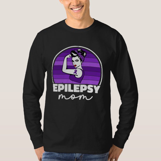 Proud Mom Of An Epilepsy Warrior Epilepsy Awarenes T-Shirt (Vorderseite)