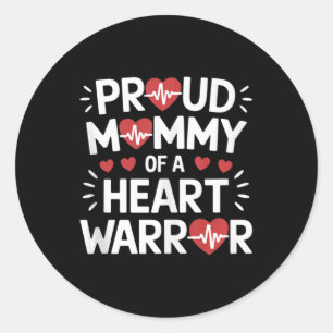 Proud Mommy eines Herzkriegers Chd Awareness Warri Runder Aufkleber