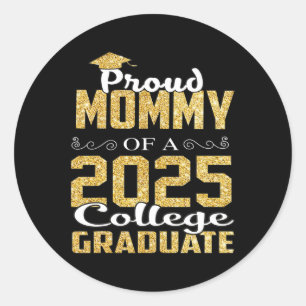 Proud Mommy of 2025 Graduate Uni Shirt Graduat Runder Aufkleber