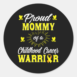 Proud Mommy of a Childhood Cancer Warrior Awarenes Runder Aufkleber