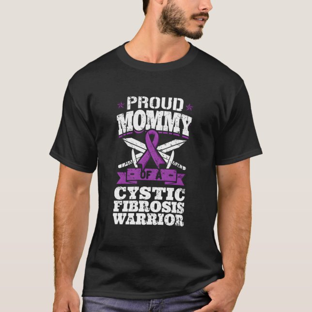 Proud Mommy Of A Cystic Fibrosis Warrior Awareness T-Shirt (Vorderseite)