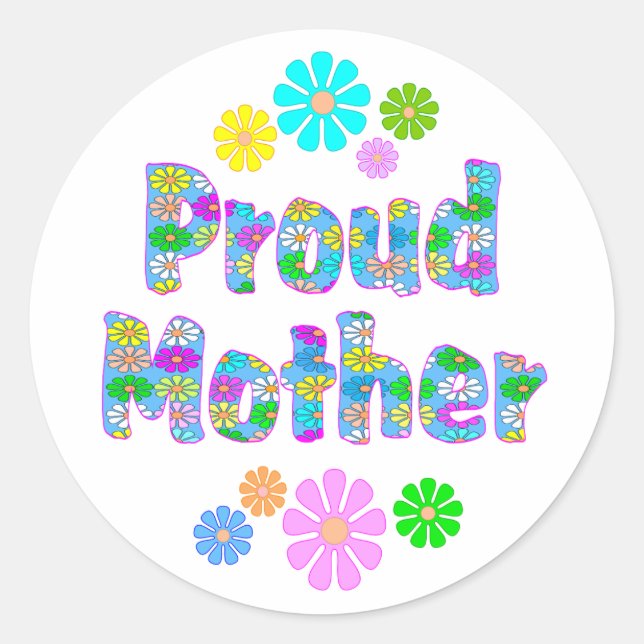 Proud Mother Runder Aufkleber (Vorderseite)