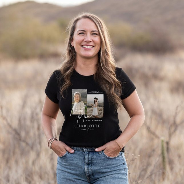 Proud Mum des Graduate Script-Fotos Keepake Tri-Blend Shirt (Proud Mum of the Graduate Script Photo Keepsake Tri-Blend Shirt)