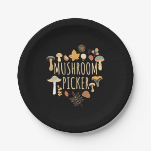 Proud Mushroom Picker Pappteller
