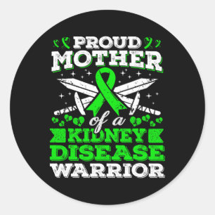 Proud Mutter einer Nierenerkrankung Warrior CD Awa Runder Aufkleber