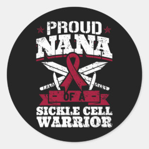 Proud Nana eines Sichelzellenkriegers Runder Aufkleber