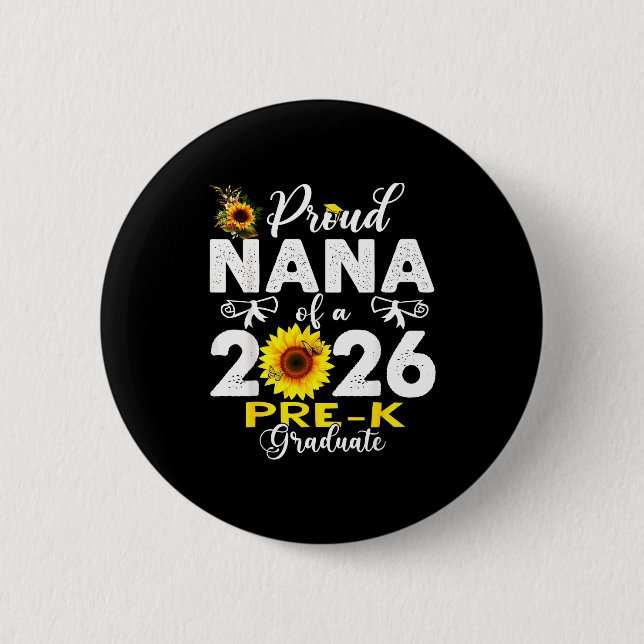 Proud nana of 2026 pre-k graduate mothers day button (Vorderseite)