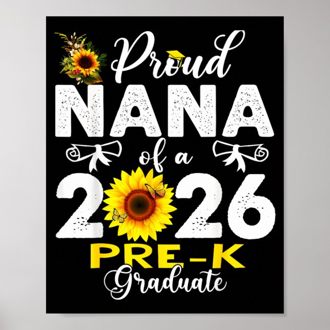 Proud nana of 2026 pre-k graduate mothers day poster (Vorne)