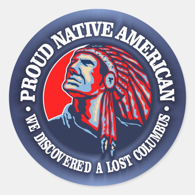 Proud Native American 2 Runder Aufkleber (Vorderseite)