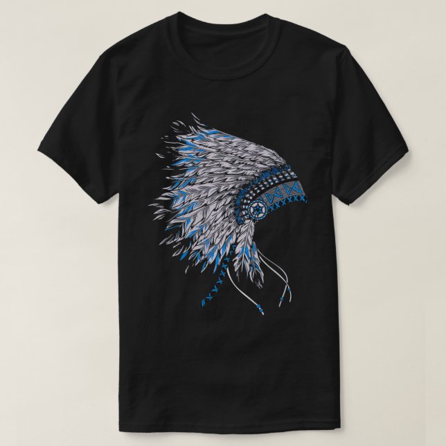 Proud Native Amerikanische Ureinwohner Headdress C T-Shirt (Design vorne)