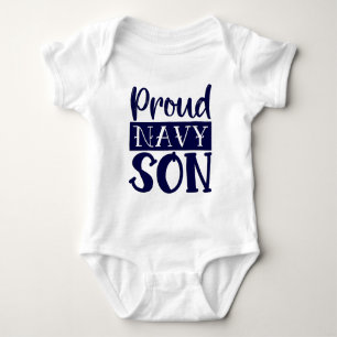 Proud Navy Son Baby Bodysuit Strampler