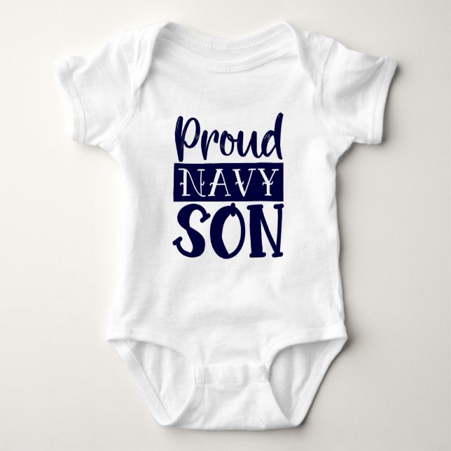 Proud Navy Son Baby Bodysuit Strampler (Vorderseite)