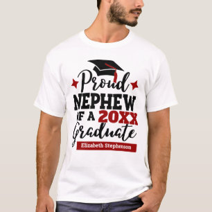 Proud Neffe 2022 Absolvent schwarzen roten Tassel T-Shirt