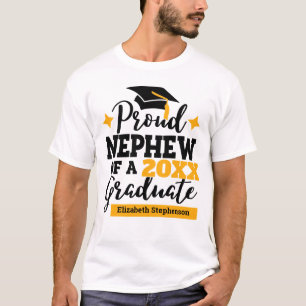 Proud Neffe 2022 Graduate Black Gold Tassel Name T-Shirt