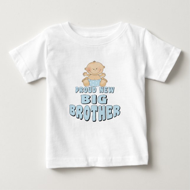 Proud New Big Brother Boy Baby T-shirt (Vorderseite)