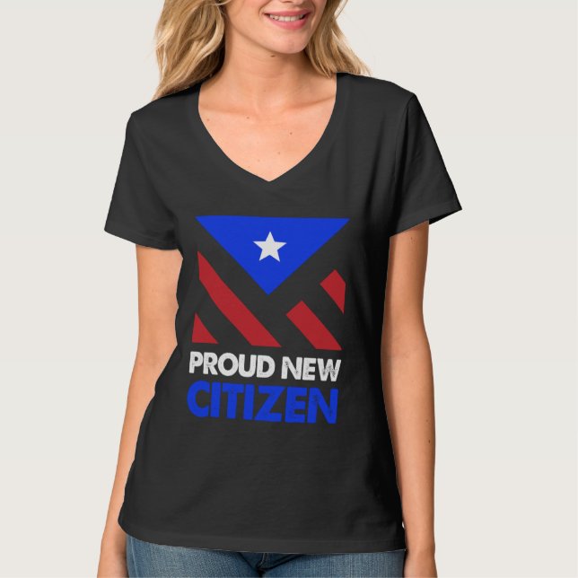 Proud New Citizen Women USA Citizen American Flag  T-Shirt (Vorderseite)