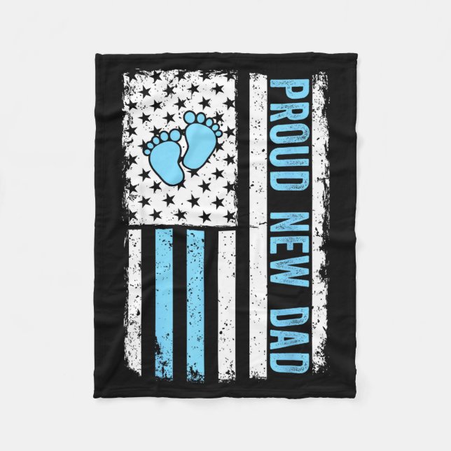 Proud New Dad For Men Funny Fathers Day New Boy Ba Fleecedecke (Vorderseite)