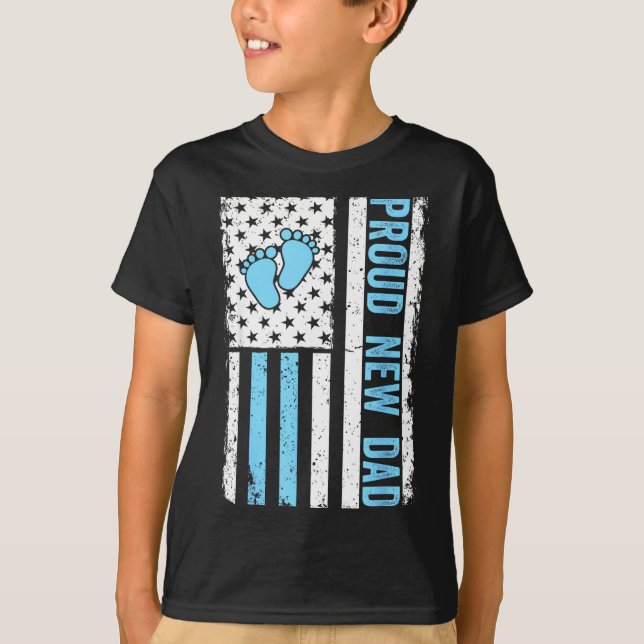 Proud New Dad For Men Funny Fathers Day New Boy Ba T-Shirt (Vorderseite)