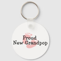 Proud New Grandpop Baby Girl Footprints
