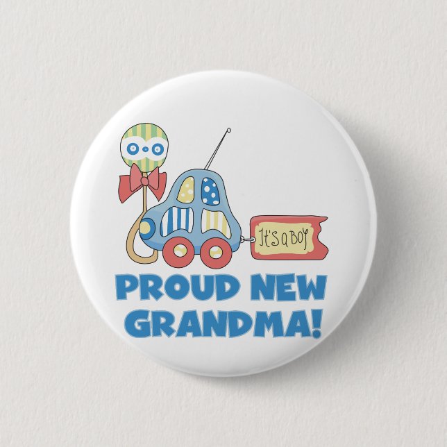 Proud New Oma-It ist ein Boy Tshirts and Gifts Button (Vorderseite)