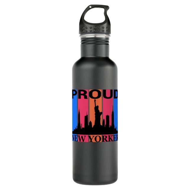 Proud New Yorker - New York Lover Edelstahlflasche (Vorderseite)