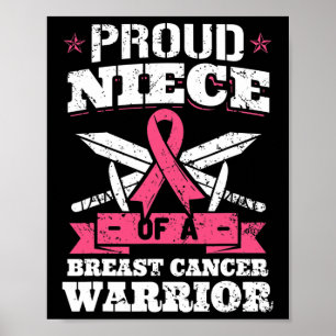 Proud Nichte Brustkrebs Krieger rosa Auswarenen Poster
