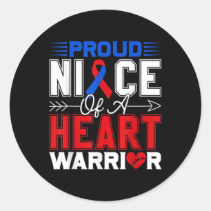 Proud Nichte eines Herzkriegers Chd Awareness Mont Runder Aufkleber