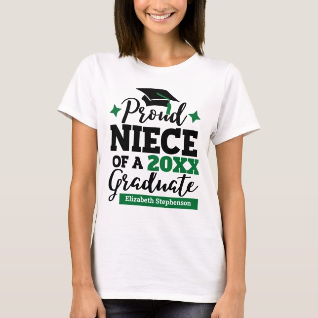 Proud Niece of a 2022 graduate black green tassel T-Shirt (Vorderseite)