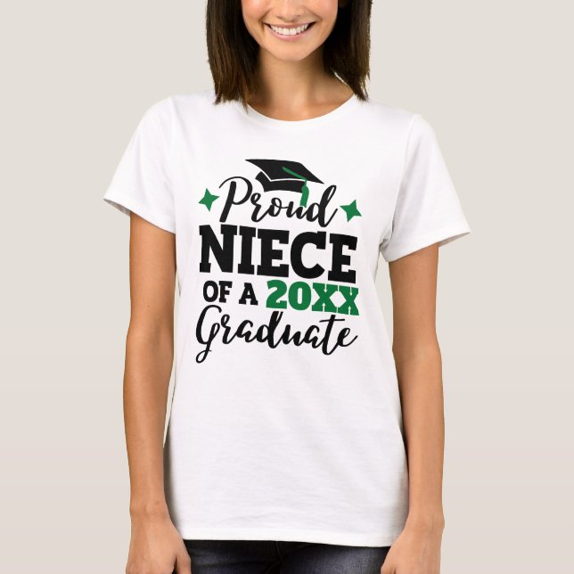 Proud Niece of a 2022 graduate black green tassel T-Shirt (Vorderseite)