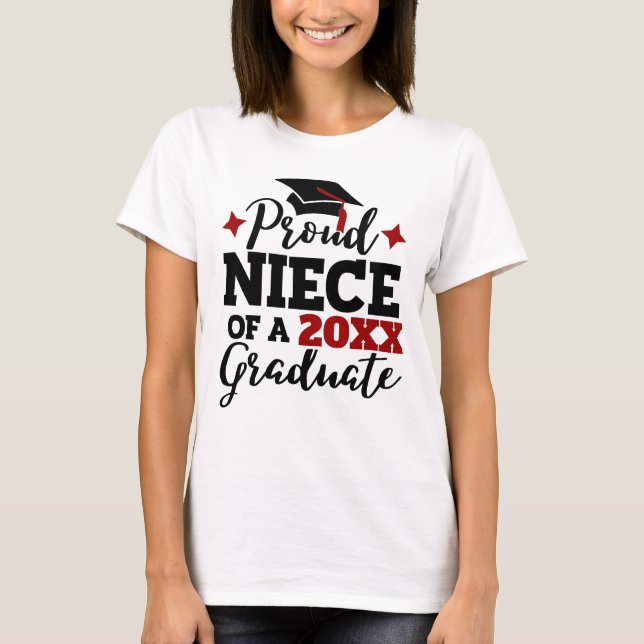 Proud Niece of a 2022 graduate black red tassel T-Shirt (Vorderseite)