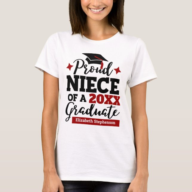 Proud Niece of a 2022 graduate black red tassel T-Shirt (Vorderseite)