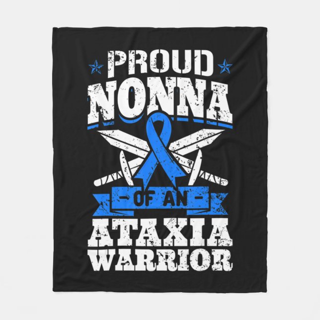 Proud Nonna Of An Ataxia Warrior Dystaxia Awarenes Fleecedecke (Vorderseite)