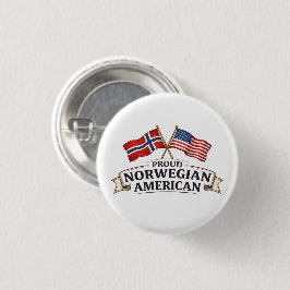 Proud Norwegian American Button