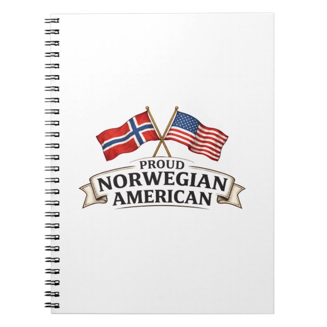 Proud Norwegian American Notebook Notizblock (Vorderseite)