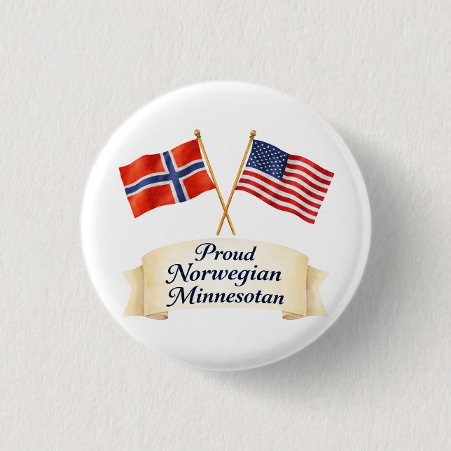 Proud Norwegian Minnesotan Heritage Button (Vorderseite)