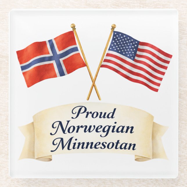 Proud Norwegian Minnesotan Heritage Coaster Glasuntersetzer (Vorderseite)