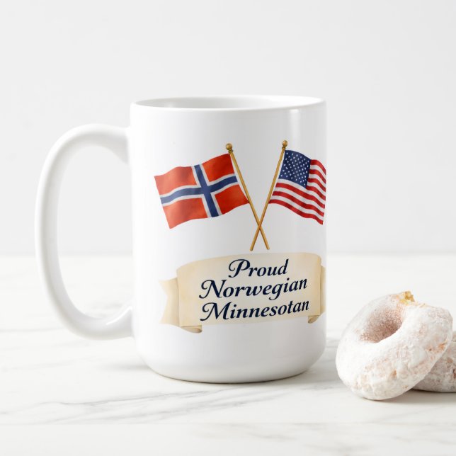 Proud Norwegian Minnesotan Heritage Coffee Mug Kaffeetasse (Mit Donut)