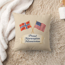 Proud Norwegian Minnesotan Heritage Throw Pillow
