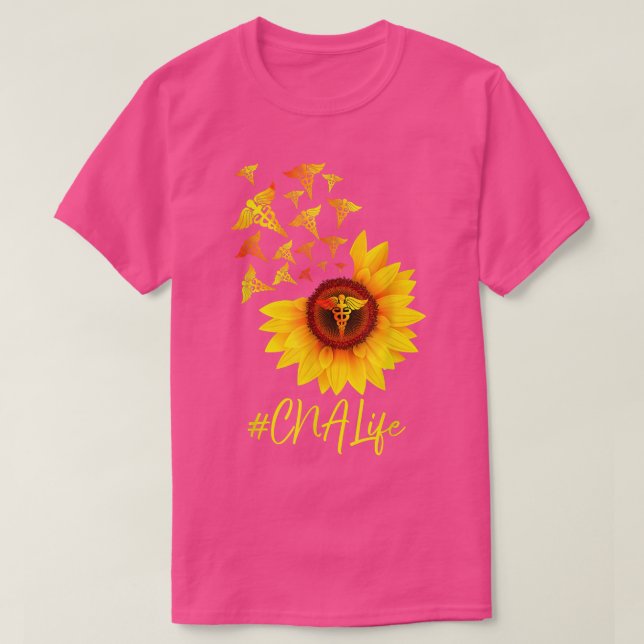 Proud Nurse CNA farbenfrohe Sonnenblume CNA Kranke T-Shirt (Design vorne)