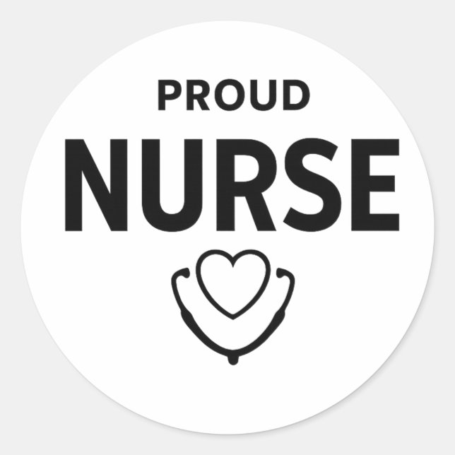 Proud Nurse Sticker – Minimal Medical Design (Vorderseite)
