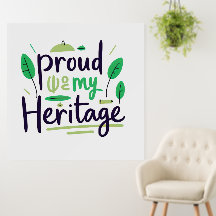 Proud of My Heritage Green Tribal Leaf