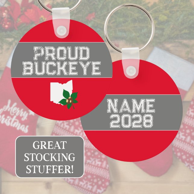 Proud Ohio Buckeye Schlüsselanhänger (Customizable Keychain makes a great gift for any proud buckeye from Ohio!)