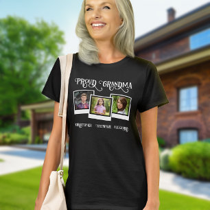 Proud Oma 3 Foto Montage Schnappschuss Mütter Tag T-Shirt