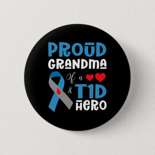 Proud Oma A T1d Hero Typ 1 Diabetes Awaren Button