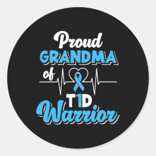 Proud Oma A T1d Warrior Diabetiker Diabetes A Runder Aufkleber