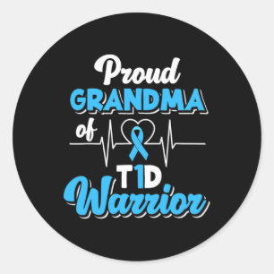 Proud Oma A T1d Warrior Diabetiker Diabetes A Runder Aufkleber