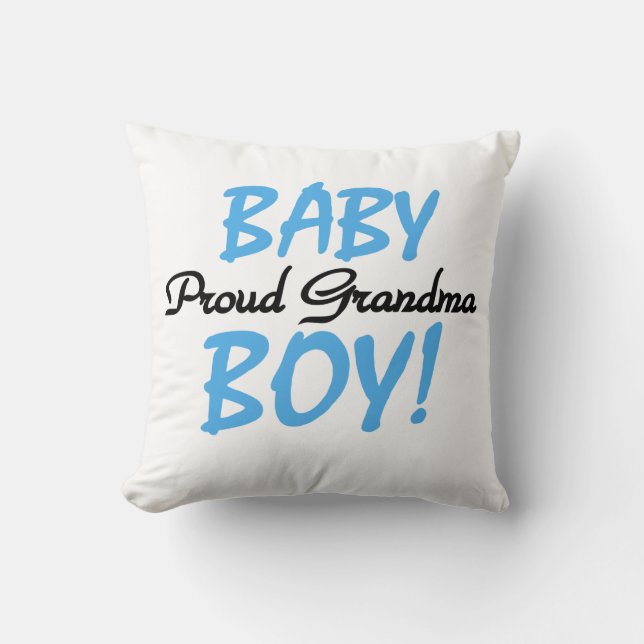 Proud Oma Baby Boy Geschenke Kissen (Vorderseite)