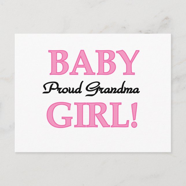 Proud Oma Baby Girl Tshirts und Geschenke Postkarte (Vorderseite)
