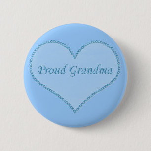 Proud Oma Button, blau Button